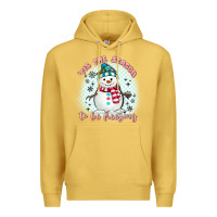 Antique Gold 'tis the season to be freezing Premium Hoodie - MaliasSmallBusiness