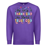 Purple look back and thank god look forward and trust god Premium Sweatshirt - MaliasSmallBusiness
