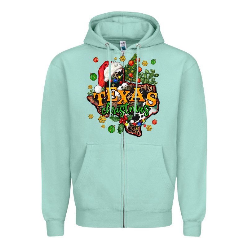 Texas Christmas Zipper Hoodie by AdoDesignShop | Teevron