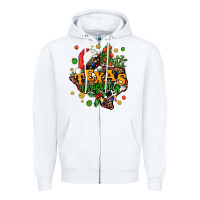 White texas christmas Zipper Hoodie - AdoDesignShop