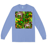 Colony Blue St. Patrick's Donkey With Leprechaun Hat Seamless Long Sleeve Tee - FaDigitalArtStudio