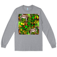 Heather Grey St. Patrick's Donkey With Leprechaun Hat Seamless Long Sleeve Tee - FaDigitalArtStudio
