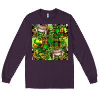 Plum St. Patrick's Donkey With Leprechaun Hat Seamless Long Sleeve Tee - FaDigitalArtStudio