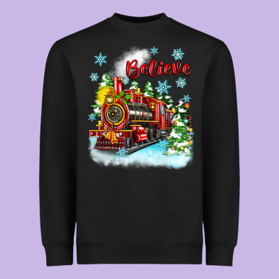 Christmas Polar Express Believe Heavyweight Sweatshirt Designed By Zillion Design Studio