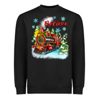 Black christmas polar express believe Heavyweight Sweatshirt - Zillion Design Studio