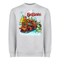 Heather Grey christmas polar express believe Heavyweight Sweatshirt - Zillion Design Studio