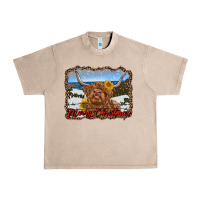 French Oak merry christmas highland cow with farm Urban Heavy Tee - RanaPortraitStore