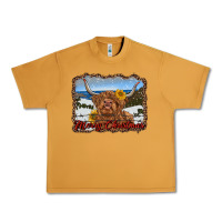 Peanut Butter merry christmas highland cow with farm Urban Heavy Tee - RanaPortraitStore