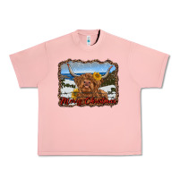 Salmon merry christmas highland cow with farm Urban Heavy Tee - RanaPortraitStore