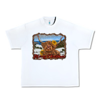 White merry christmas highland cow with farm Urban Heavy Tee - RanaPortraitStore