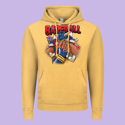 Vintage Hoodie Baseball life afro girl sneakers