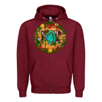 Burgundy Christmas gemstone joy ornament Zipper Hoodie - Artiststas