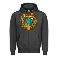 Charcoal Heather Christmas gemstone joy ornament Zipper Hoodie - Artiststas