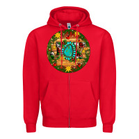 Red Christmas gemstone joy ornament Zipper Hoodie - Artiststas