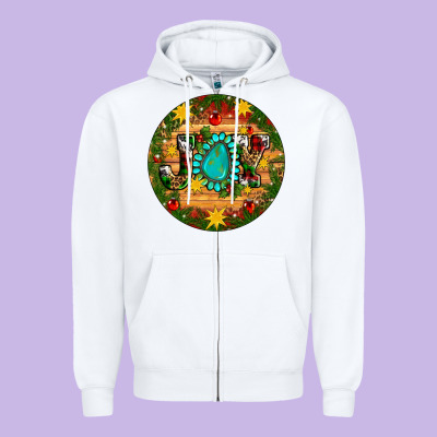 Christmas Gemstone Joy Ornament Zipper Hoodie Designed By Artiststas