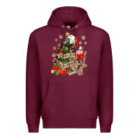 Burgundy sorta scary sorta merry skeleton christmas tree Premium Hoodie - MaliasSmallBusiness