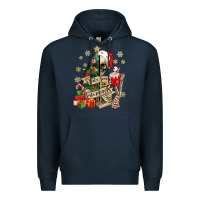 Navy sorta scary sorta merry skeleton christmas tree Premium Hoodie - MaliasSmallBusiness