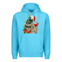 Ocean Blue sorta scary sorta merry skeleton christmas tree Premium Hoodie - MaliasSmallBusiness