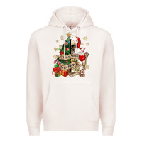 Pale Pink sorta scary sorta merry skeleton christmas tree Premium Hoodie - MaliasSmallBusiness