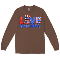 Chestnut love america gnome Long Sleeve Tee - HRA Design Shop