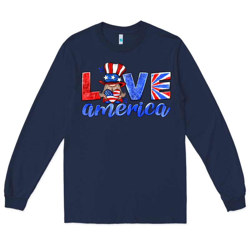 Love America Gnome Long Sleeve Tee by HRA Design Shop | Teevron