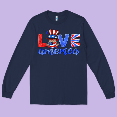 Love America Gnome Long Sleeve Tee Designed By Hra Design Shop