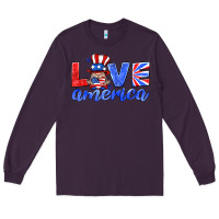Plum love america gnome Long Sleeve Tee - HRA Design Shop