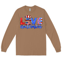 Toasted Coconut love america gnome Long Sleeve Tee - HRA Design Shop