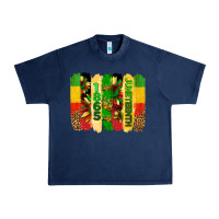 Navy juneteenth brushstrokes Urban Heavy Tee - BarkalooDesign