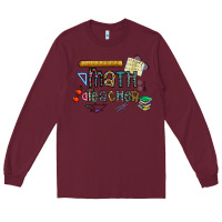 Burgundy math teacher Long Sleeve Tee - CowhideDigitalArt