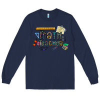 Navy math teacher Long Sleeve Tee - CowhideDigitalArt