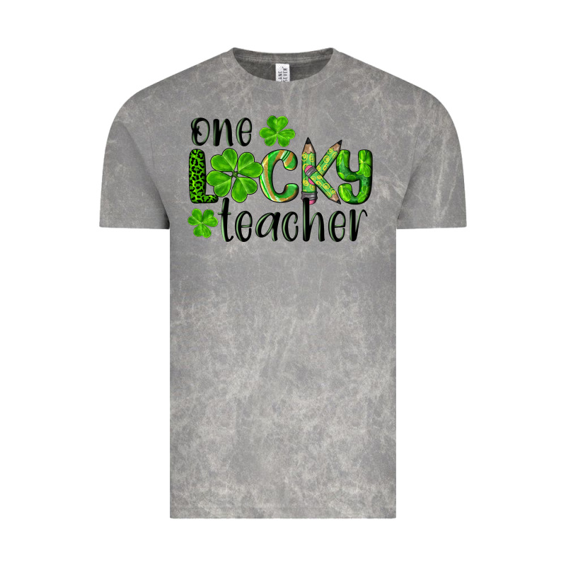St. Patrick's Day One Lucky Teacher Vintage Tee by RanaPortraitStore | Teevron