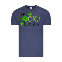 Vintage Denim st. Patrick's day one lucky teacher Vintage Tee - RanaPortraitStore