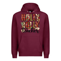 Burgundy holly jolly teacher Premium Hoodie - MaliasSmallBusiness