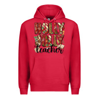 Cardinal holly jolly teacher Premium Hoodie - MaliasSmallBusiness