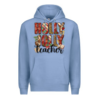 Colony Blue holly jolly teacher Premium Hoodie - MaliasSmallBusiness