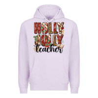 Lilac holly jolly teacher Premium Hoodie - MaliasSmallBusiness
