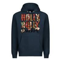 Navy holly jolly teacher Premium Hoodie - MaliasSmallBusiness