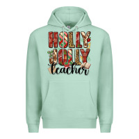 Seafoam holly jolly teacher Premium Hoodie - MaliasSmallBusiness