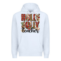 White holly jolly teacher Premium Hoodie - MaliasSmallBusiness