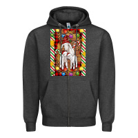 Charcoal Heather Christmas goat family Zipper Hoodie - Artiststas