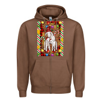 Chestnut Christmas goat family Zipper Hoodie - Artiststas