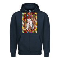 Navy Christmas goat family Zipper Hoodie - Artiststas