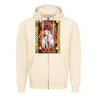 Sandshell Christmas goat family Zipper Hoodie - Artiststas