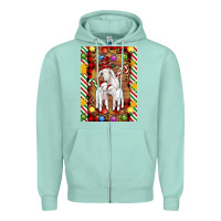 Seafoam Christmas goat family Zipper Hoodie - Artiststas