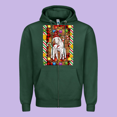 Christmas Goat Family Zipper Hoodie Designed By Artiststas