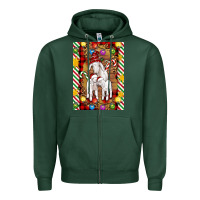 Sports Green Christmas goat family Zipper Hoodie - Artiststas