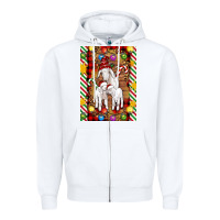 White Christmas goat family Zipper Hoodie - Artiststas