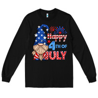 Black happy 4th of july gnome Long Sleeve Tee - HRA Design Shop