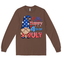 Chestnut happy 4th of july gnome Long Sleeve Tee - HRA Design Shop